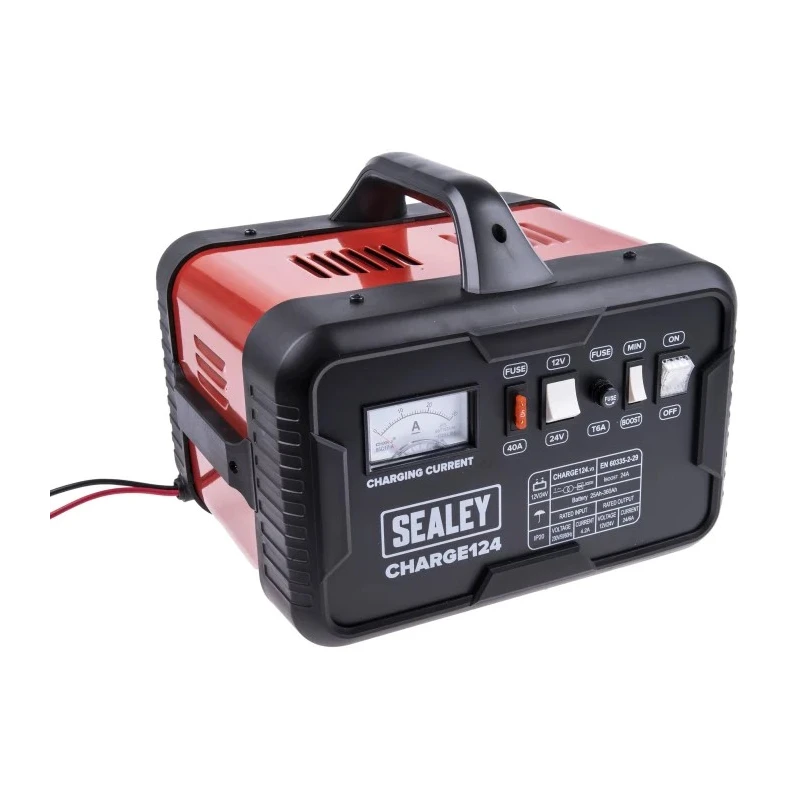 RS PRO Automotive Battery Charger 12/24V Lead Acid 28A with UK Plug 851-7492