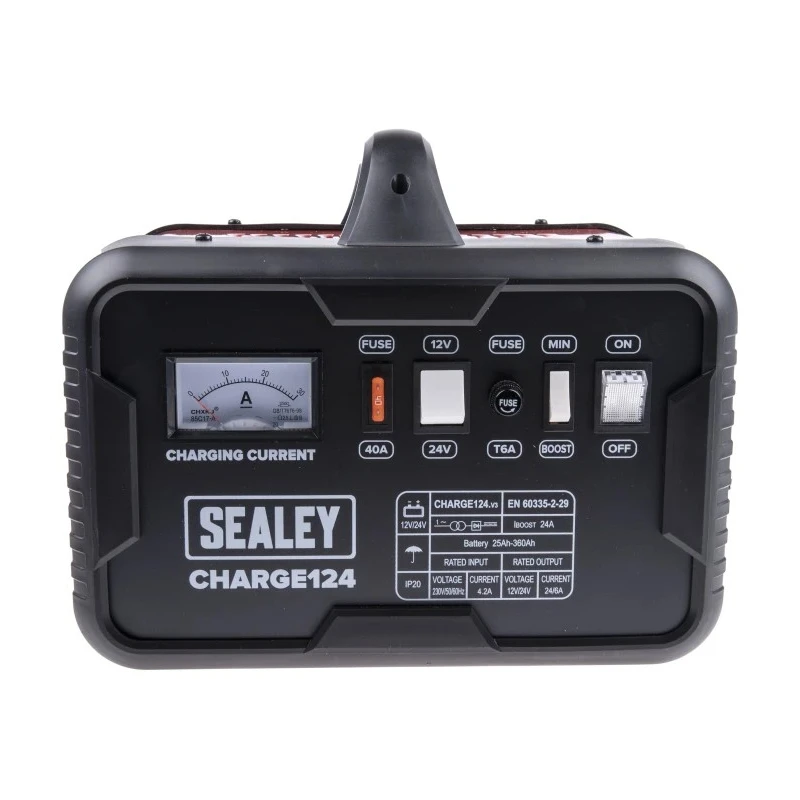 RS PRO Automotive Battery Charger 12/24V Lead Acid 28A with UK Plug 851-7492