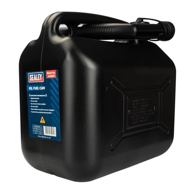 RS PRO Fuel Storage Plastic Jerry Can 10L Capacity Black Diesel Colour Code 851-7512
