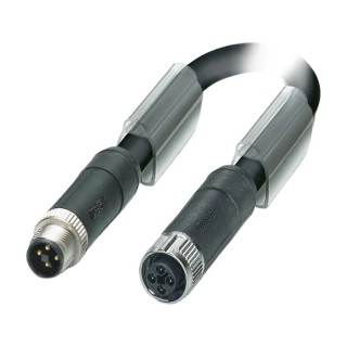 Phoenix Contact Sensor Actuator Cable Male 4 Way M12 to Female 4 Way M12, Polyurethane Grey Jacket, 1 m, 60V 1408808