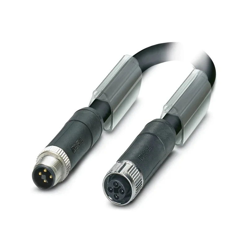 Phoenix Contact Sensor Actuator Cable Male 4 Way M12 to Female 4 Way M12, Polyurethane Grey Jacket, 1 m, 60V 1408808