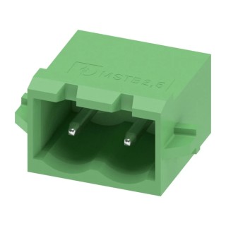Phoenix Contact Pluggable Terminal Block 2-Contact 5.08 mm Pitch 1 Row Green Polybutylene Terephthalate Housing 12A 1926015