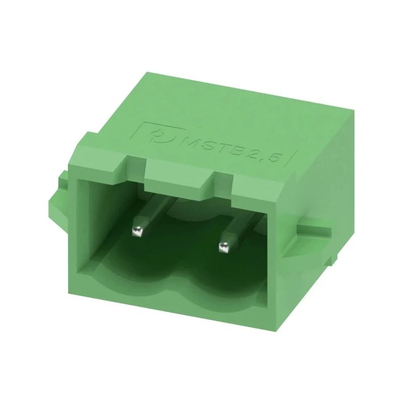 Phoenix Contact Pluggable Terminal Block 2-Contact 5.08 mm Pitch 1 Row Green Polybutylene Terephthalate Housing 12A 1926015