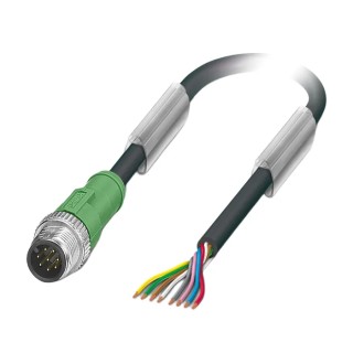 Phoenix Contact Sensor Actuator Cable Male 8 Way M12 to Unterminated, 3 m Length, Polyurethane Jacket, 30V 1522503