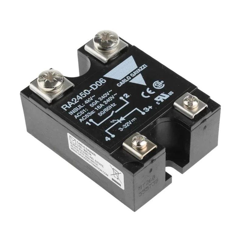 Carlo Gavazzi RA24 Series Solid State Relay Panel Mount 50A Load 280V ac Load 32V dc Control 