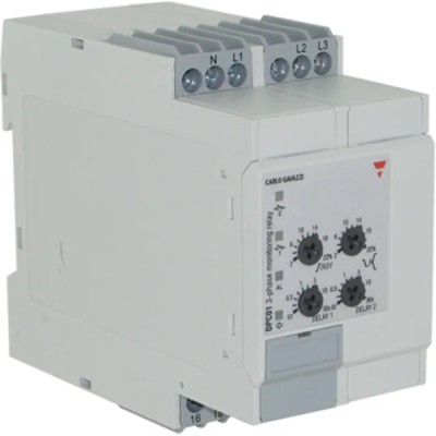 Carlo Gavazzi 3 Phase 510/793 V AC Monitoring Relay, SPDT Contact, DIN Rail Mount, 600V AC, 690 V AC, 24 V DC DPC01DM69400HZ