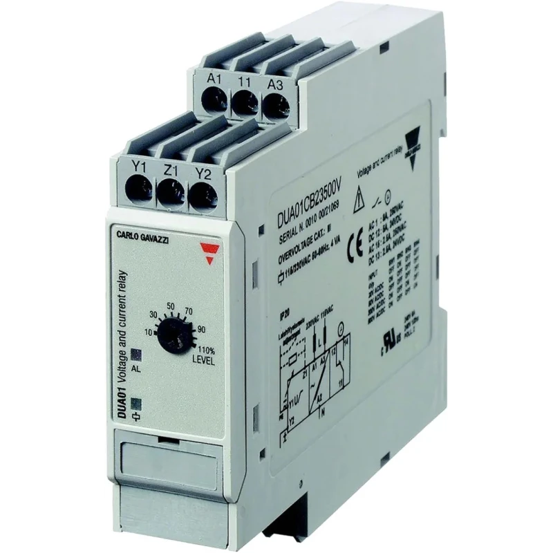 Carlo Gavazzi 1 Phase SPDT DIN Rail Monitoring Relay 115V AC, 230V AC, 48V AC DUB01CB23500V