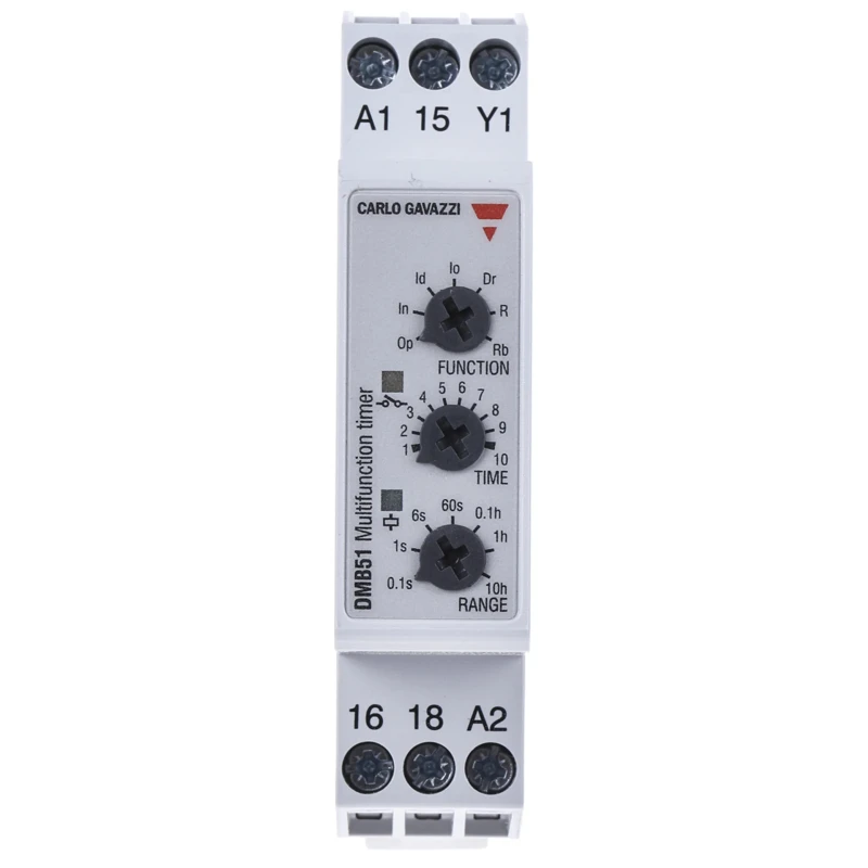 Carlo Gavazzi DMB51 Series DIN Rail Timer Relay, 2-Contact, 12 to 240 V dc, 12V ac, 240 V ac, 0.1 s to 100 h DMB51