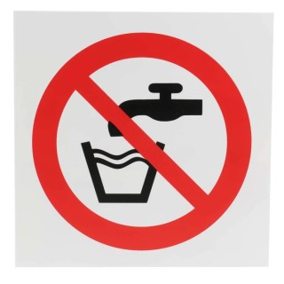 RS PRO Plastic Not Drinking Water Prohibition Sign 200mm x 200mm ISO 7010 857-8646