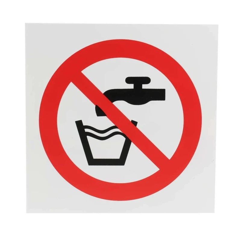 RS PRO Plastic Not Drinking Water Prohibition Sign 200mm x 200mm ISO 7010 857-8646