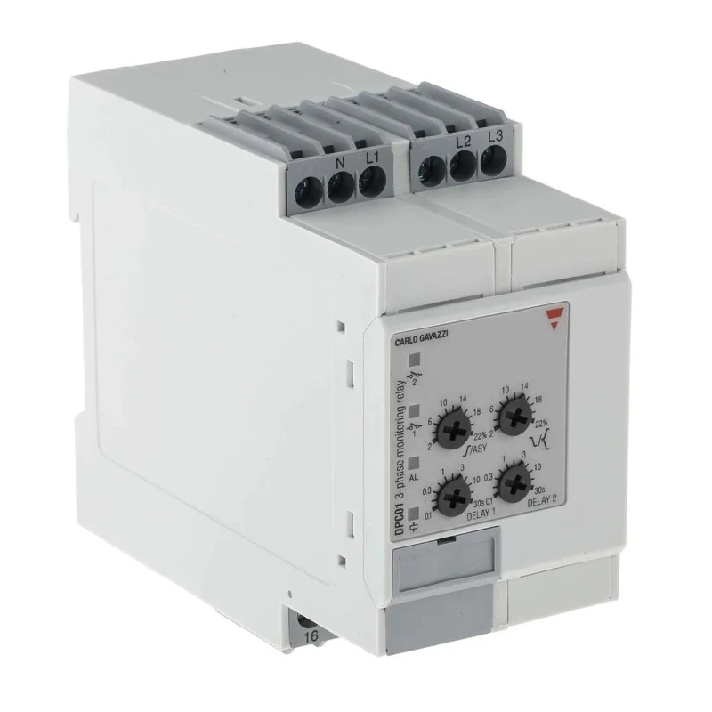 Carlo Gavazzi Monitoring Relay, 3 Phase, 323/550 V AC Monitor Range, SPDT Contact, DIN Rail Mount, 0V AC 24 V DC DPC01DM48