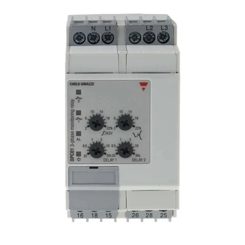 Carlo Gavazzi Monitoring Relay, 3 Phase, 323/550 V AC Monitor Range, SPDT Contact, DIN Rail Mount, 0V AC 24 V DC DPC01DM48