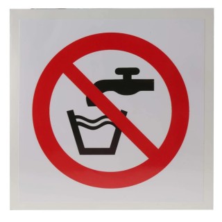 RS PRO Vinyl Not Drinking Water Prohibition Sign 100mm x 100mm Self-Adhesive Vinyl 857-8637