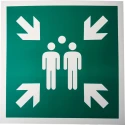 RS PRO Plastic Fire Safety Sign Safety Evacuation Assembly Point Label 857-8630