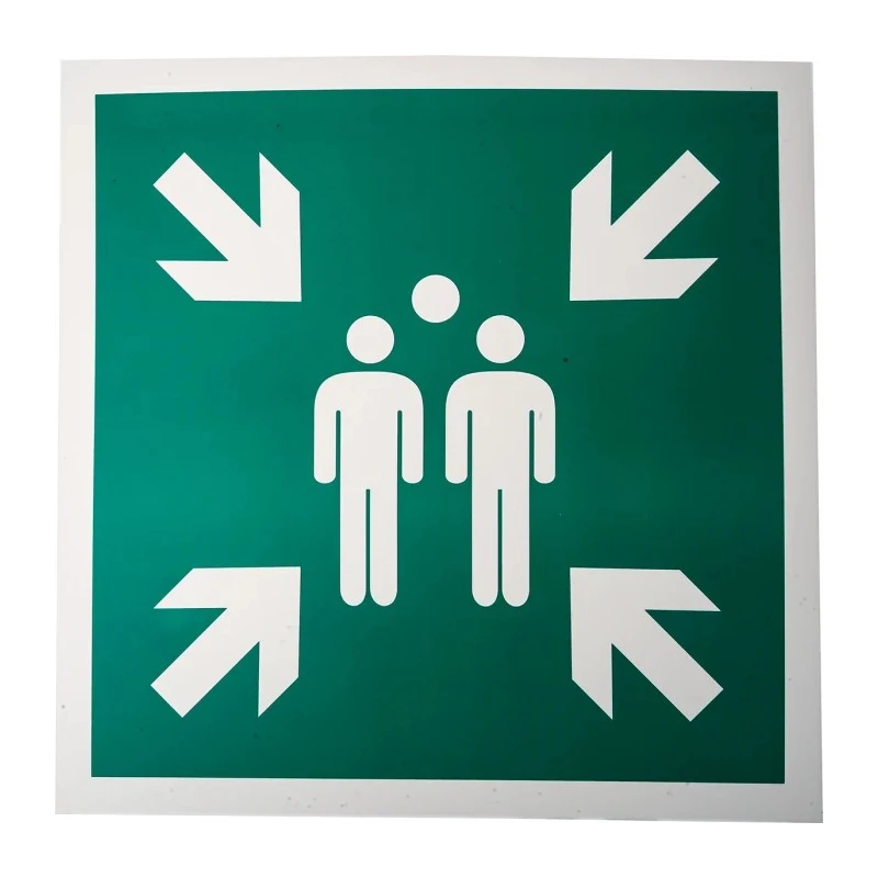 RS PRO Plastic Fire Safety Sign Safety Evacuation Assembly Point Label 857-8630