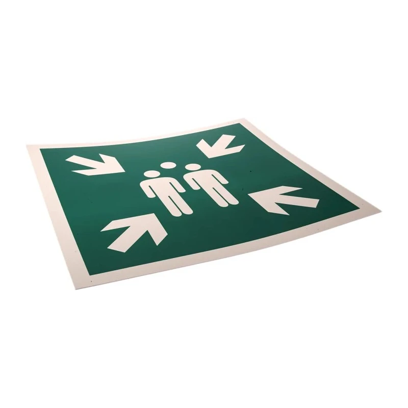 RS PRO Plastic Fire Safety Sign Safety Evacuation Assembly Point Label 857-8630