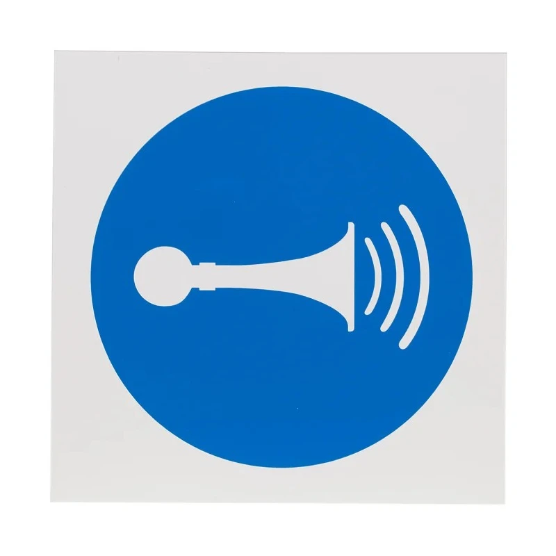 RS PRO Plastic Mandatory Sign Plastic Sound Horn 200mm x 200mm ISO 7010 Compliant 857-8665