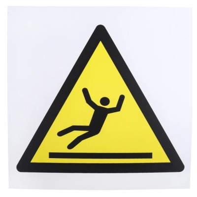 RS PRO Hazard Warning Sign Slippery Surface Plastic 200mm x 200mm ISO 7010 857-8706