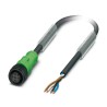 Phoenix Contact Sensor Actuator Cable Female 4 Way M12 to 4 Way Unterminated, Polyurethane Jacket, 3m Length 1442489