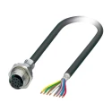 Phoenix Contact Female 8 Way Straight to 8 Way Unterminated Sensor Actuator Cable, 2 m, 30V, Polyurethane Jacket 1419344