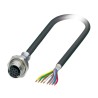 Phoenix Contact Female 8 Way Straight to 8 Way Unterminated Sensor Actuator Cable, 2 m, 30V, Polyurethane Jacket 1419344
