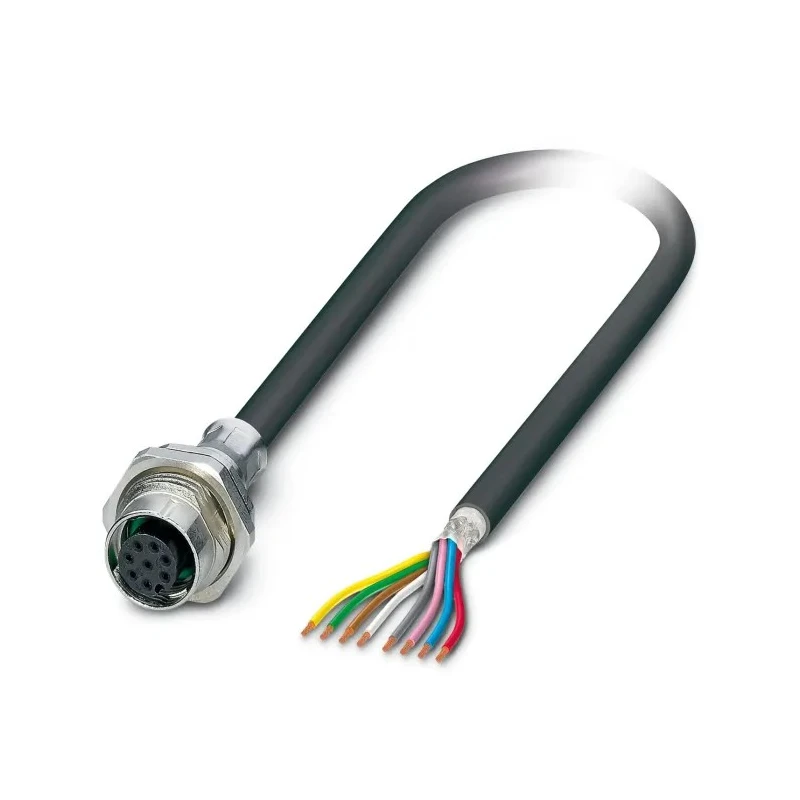 Phoenix Contact Female 8 Way Straight to 8 Way Unterminated Sensor Actuator Cable, 2 m, 30V, Polyurethane Jacket 1419344