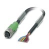 Phoenix Contact Sensor Actuator Cable 12-way M12 to Female 12-way Unterminated, 10 m, Polyurethane Jacket, 30V 1430640