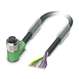 Phoenix Contact Female 8 Way Right Angle to 8 Way Unterminated Sensor Actuator Cable 10m 30V PUR Jacket SAC-8P 1522655