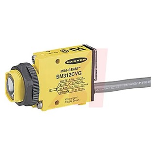 Banner Convergent Photoelectric Sensor Block Style 43 mm Detection Range NPN/PNP Output IP67 