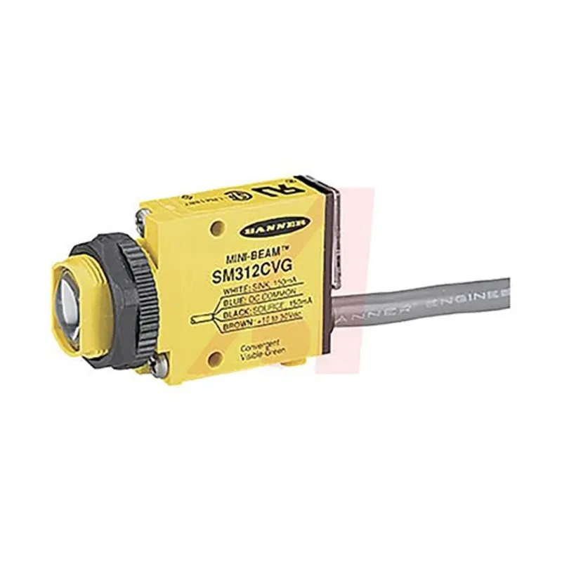 Banner Convergent Photoelectric Sensor Block Style 43 mm Detection Range NPN/PNP Output IP67 