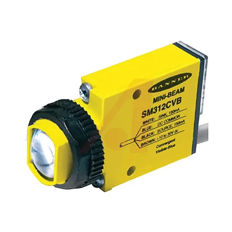 Banner Through Beam Photoelectric Sensor Block Style with 3 m Detection Range, NPN/PNP Output, IP67 Protection 