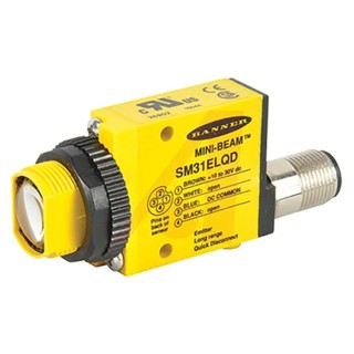 Banner Through Beam Photoelectric Sensor Block Style 30 m Detection Range NPN/PNP Output IP67 