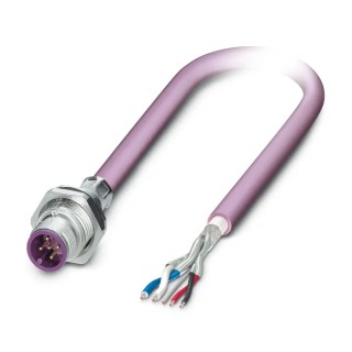 Phoenix Contact Male 5 Way M12 to 4 Way Free Cable End Bus Cable 5m SACCBP 60V IP67 1437591