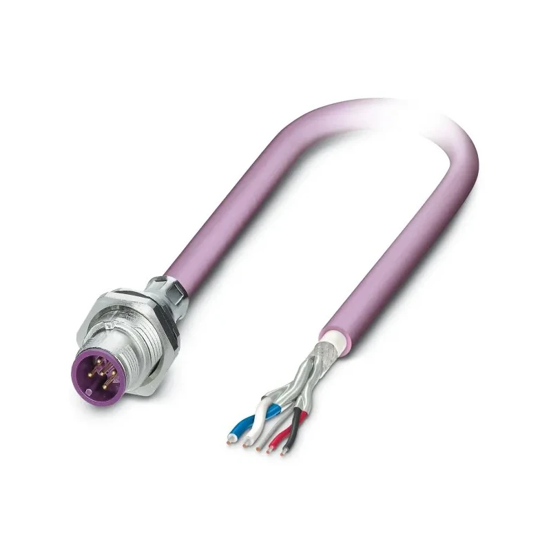 Phoenix Contact Male 5 Way M12 to 4 Way Free Cable End Bus Cable 5m SACCBP 60V IP67 1437591