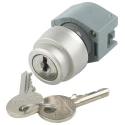 EAO IP65 Key Switch 2-Way Maintained Reset, Straight Key, Round Bezel, Screw Terminal 