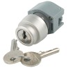 EAO IP65 Key Switch 2-Way Maintained Reset, Straight Key, Round Bezel, Screw Terminal