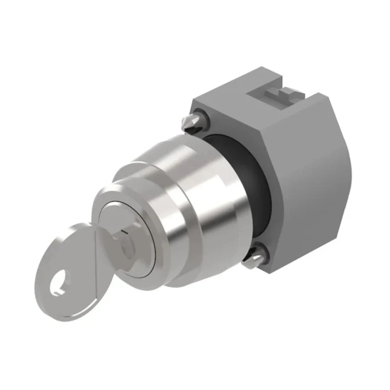 EAO IP65 Key Switch 2-Way Maintained Reset, Straight Key, Round Bezel, Screw Terminal 