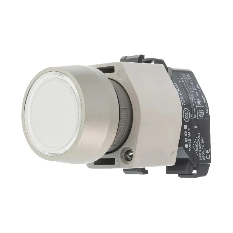 EAO 04 Series Clear Momentary Push Button Head, 22.5 mm Cutout, Flush Plastic, IP65 704.032.7