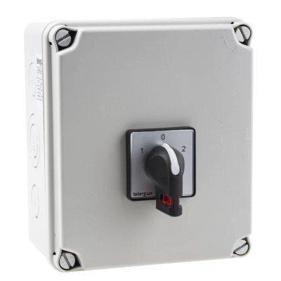 RS PRO 2-Pole Panel Isolator Switch IP65 Rated 40A, 37 kW, 690V AC, Panel Mount IP65
