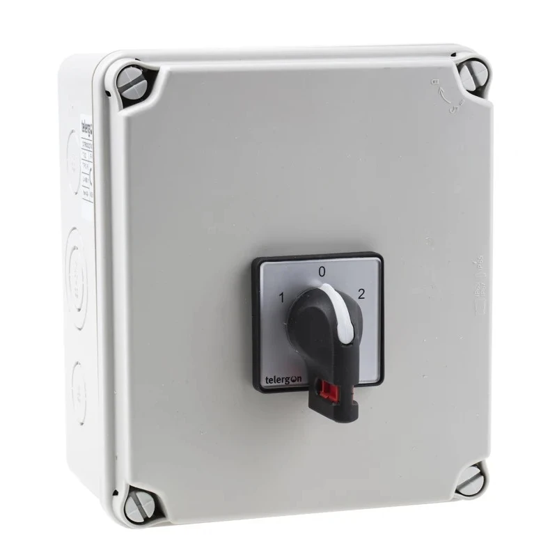 RS PRO 2-Pole Panel Isolator Switch IP65 Rated 40A, 37 kW, 690V AC, Panel Mount IP65