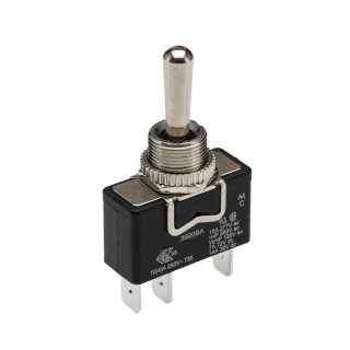 Arcolectric (Bulgin) Ltd Panel Mount Toggle Switch, On-Off-On SPDT, Tab Terminal, 20A 250V AC, Metal Actuator C3920BAAAA