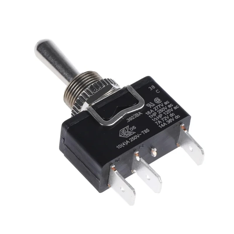 Arcolectric (Bulgin) Ltd Metal Toggle Switch Panel Mount On-Off-On SPDT 20A 277V AC C3922BAAAA