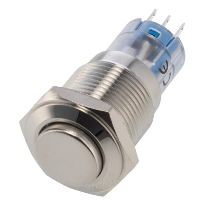 Bulgin Push Button Switch Momentary Panel Mount 16.2 mm Cutout DPDT MP0045/3D0NN000