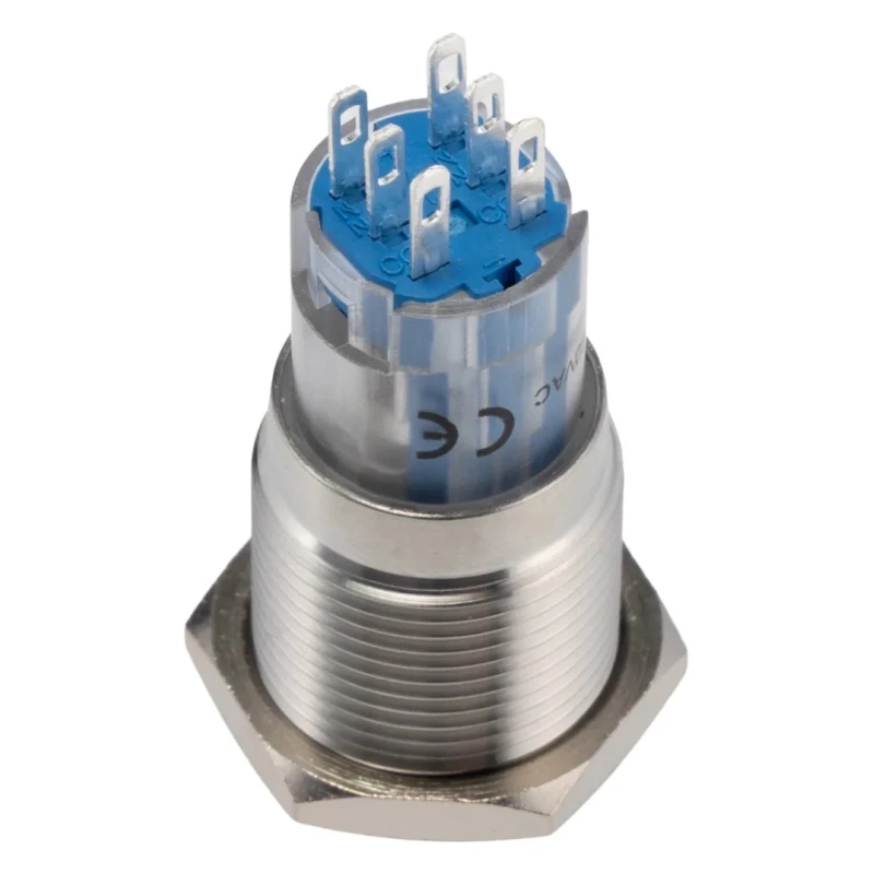 Bulgin Push Button Switch Momentary Panel Mount 16.2 mm Cutout DPDT MP0045/3D0NN000