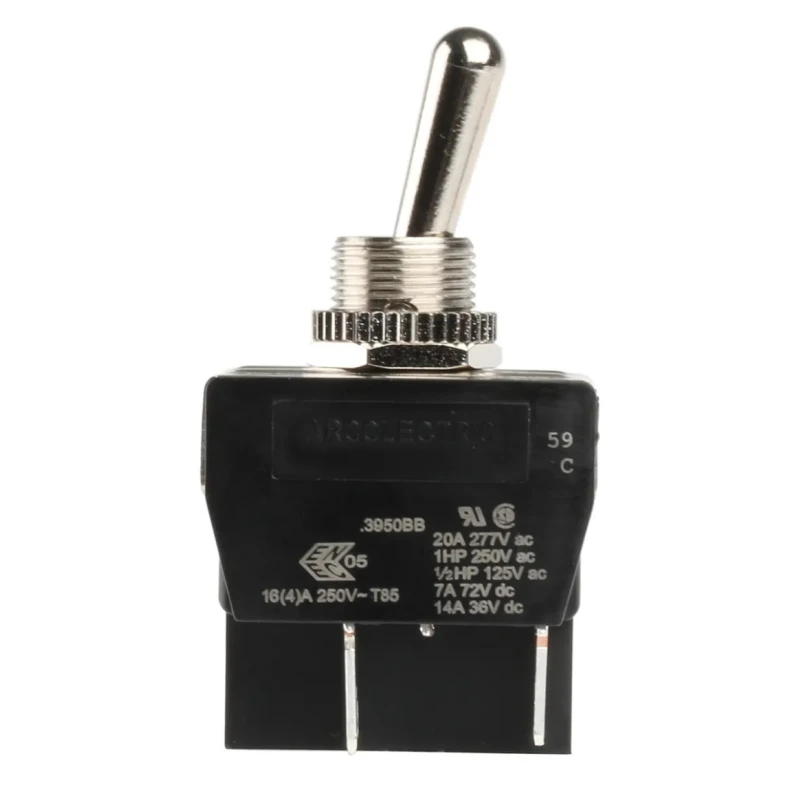 Arcolectric (Bulgin) Ltd Toggle Switch Panel Mount On-Off DPST Tab Terminal 277 V AC C3950BBAAA