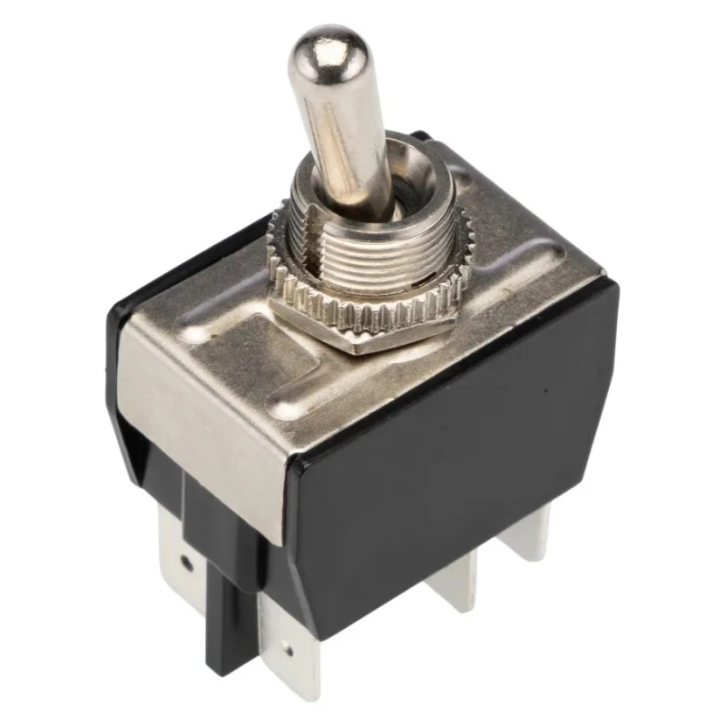 Arcolectric (Bulgin) Ltd Toggle Switch, Panel Mount, On-On, DPDT, Tab Terminal, 20A Contact Current, 250V AC C3960BBAAA