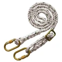 JSP 2 m Adjustable Work Positioning Lanyard, Polyamide Rope, Carabiner Anchorage, 100kg Capacity FAR0308