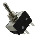 Arcolectric (Bulgin) Ltd Toggle Switch, Panel Mount, On-Off-On, DPDT, Tab Terminal, Metal Actuator, IP67, 20A C3970BBAAA