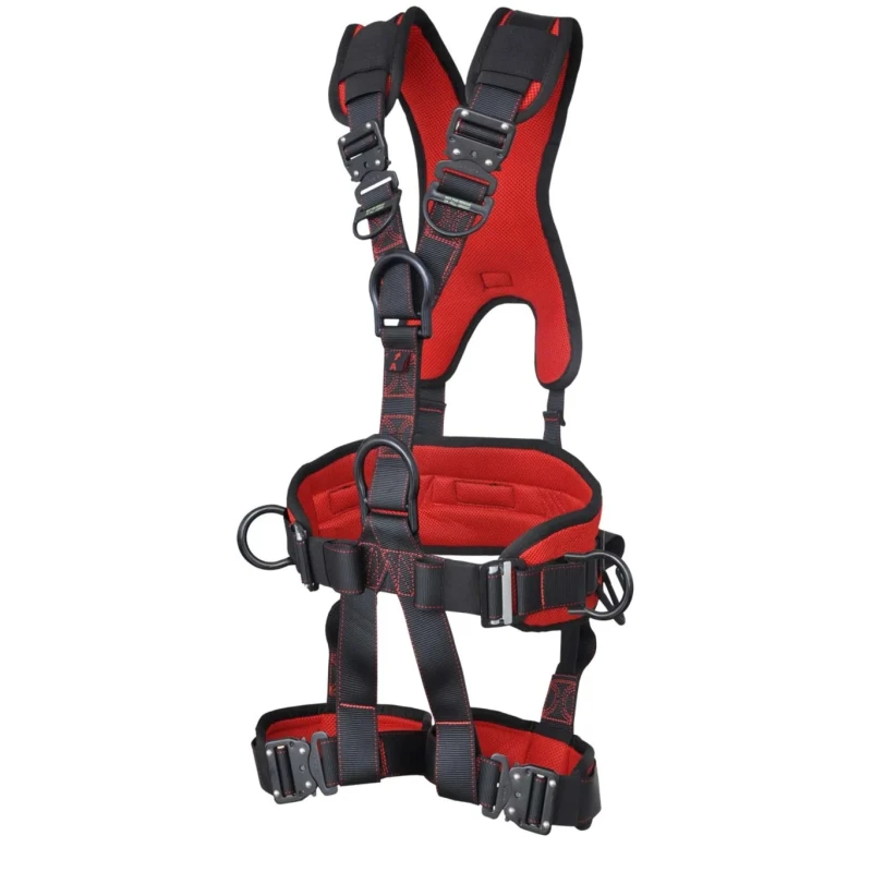 JSP Safety Harness Universal 136 kg Max Capacity Aluminium Material Red Black Colour Quick Connect Buckle FAR0403
