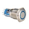 Bulgin Illuminated Momentary Push Button Switch Panel Mount 16.2 mm Cutout DPDT Blue LED 250V ac MP0045